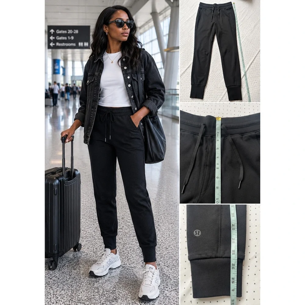 Lululemon Scuba High-Rise Jogger Black Cotton Blend Fleece Sweatpants Size 6